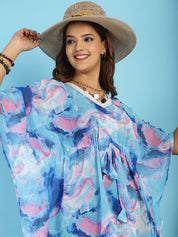 Blue Swimwear Cover Up Kaftan
