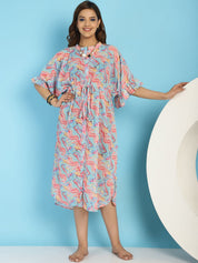 Blue Swimwear Cover Up Dress