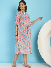 Blue Swimwear Cover Up Dress