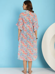 Blue Swimwear Cover Up Dress