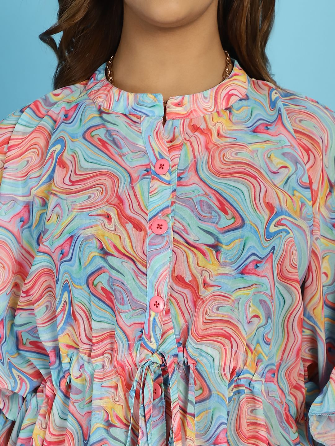 Blue Swimwear Cover Up Dress