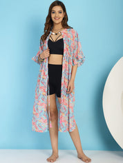 Blue Swimwear Cover Up Dress