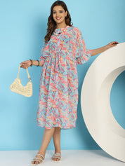 Blue Swimwear Cover Up Dress