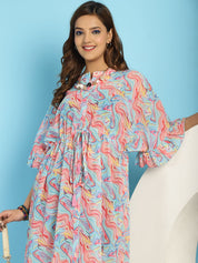 Blue Swimwear Cover Up Dress