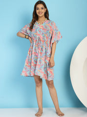 Blue Swimwear Cover Up kaftan