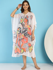 White Swimwear Cover up Kaftan