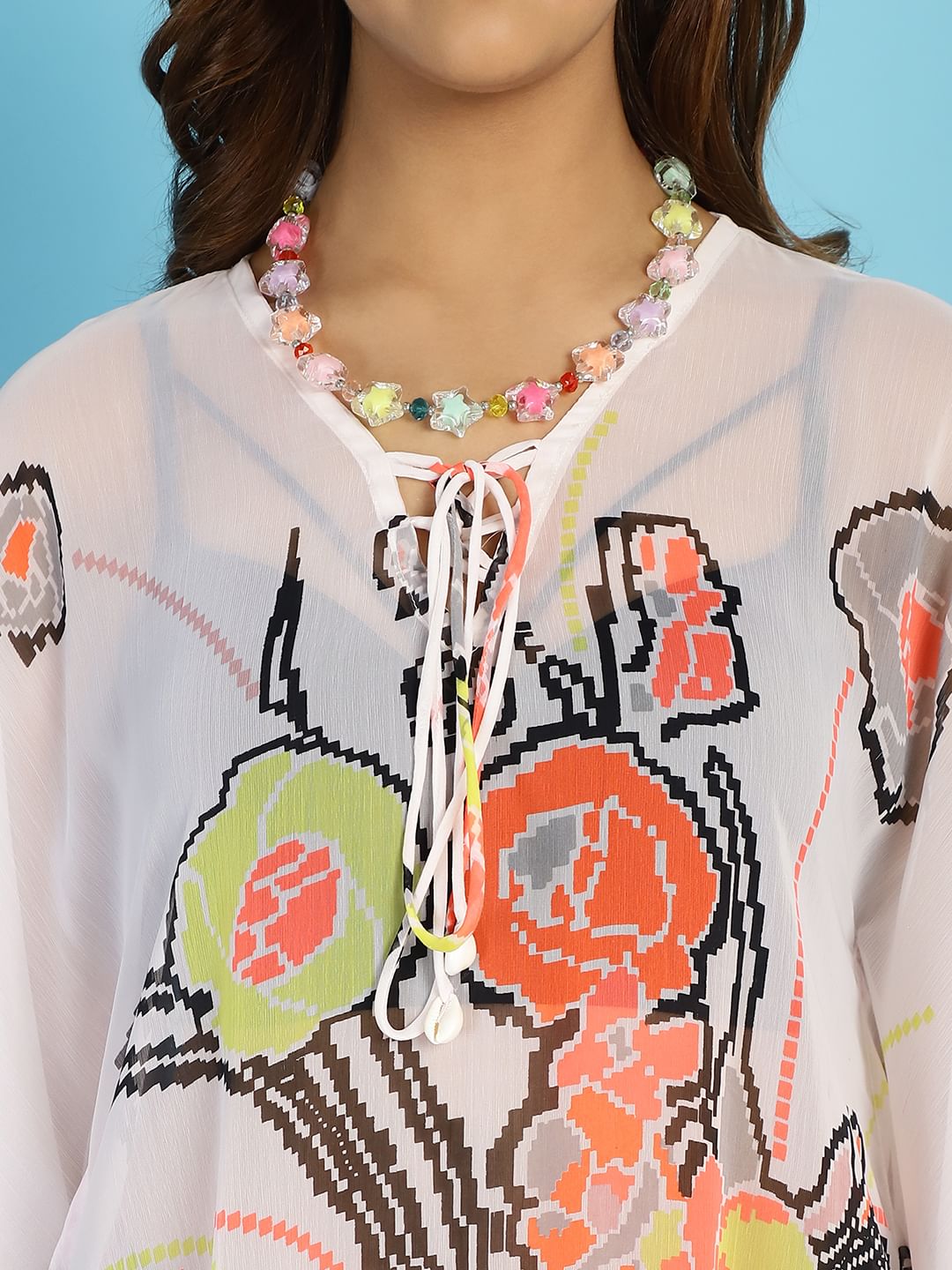 White Swimwear Cover up Kaftan