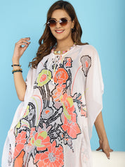 White Swimwear Cover up Kaftan