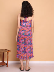 Multi-Coloured Floral Georgette Swimwear cover-up sarong