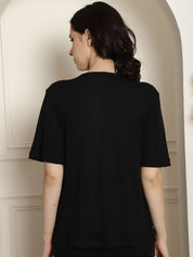 Black Ribbed maternity nursing top
