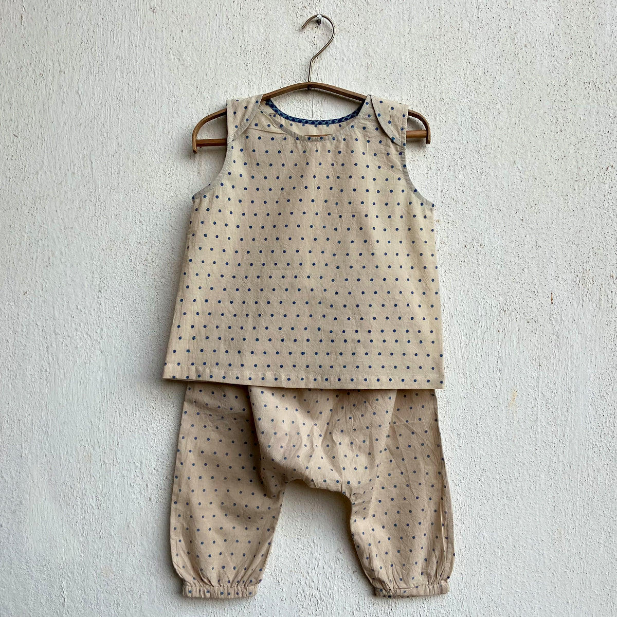 WHITEWATER KIDS UNISEX ORGANIC INDIGO ZOO JHABLA BAG - ZOO + RAIDANA JHABLA WITH RAI DANA  PANTS