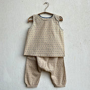 WHITEWATER KIDS UNISEX ORGANIC INDIGO ZOO JHABLA BAG - ZOO + RAIDANA JHABLA WITH RAI DANA  PANTS