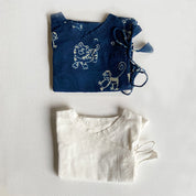 WHITEWATER KIDS UNISEX ORGANIC NEWBORN BAG - INDIGO ZOO + WHITE ANGRAKHA