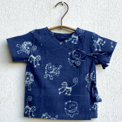 WHITEWATER KIDS UNISEX ORGANIC NEWBORN BAG - INDIGO ZOO + WHITE ANGRAKHA
