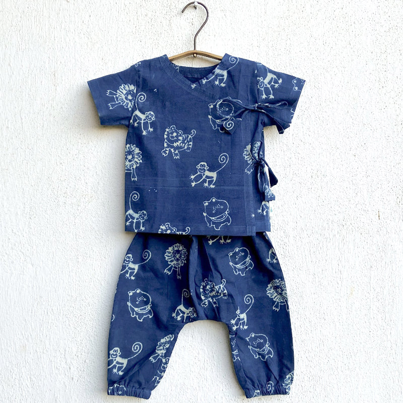 WHITEWATER KIDS UNISEX ORGANIC INDIGO ZOO BAG - ZOO AND WHITE ANGRAKHA + ZOO PANTS