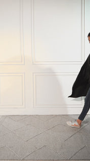 Black Solid Velour Nursing Cover