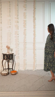 Blue Floral Cotton Maternity Dress