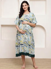 Blue Marble Rayon Maternity Kaftan