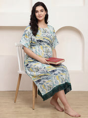Blue Marble Rayon Maternity Kaftan