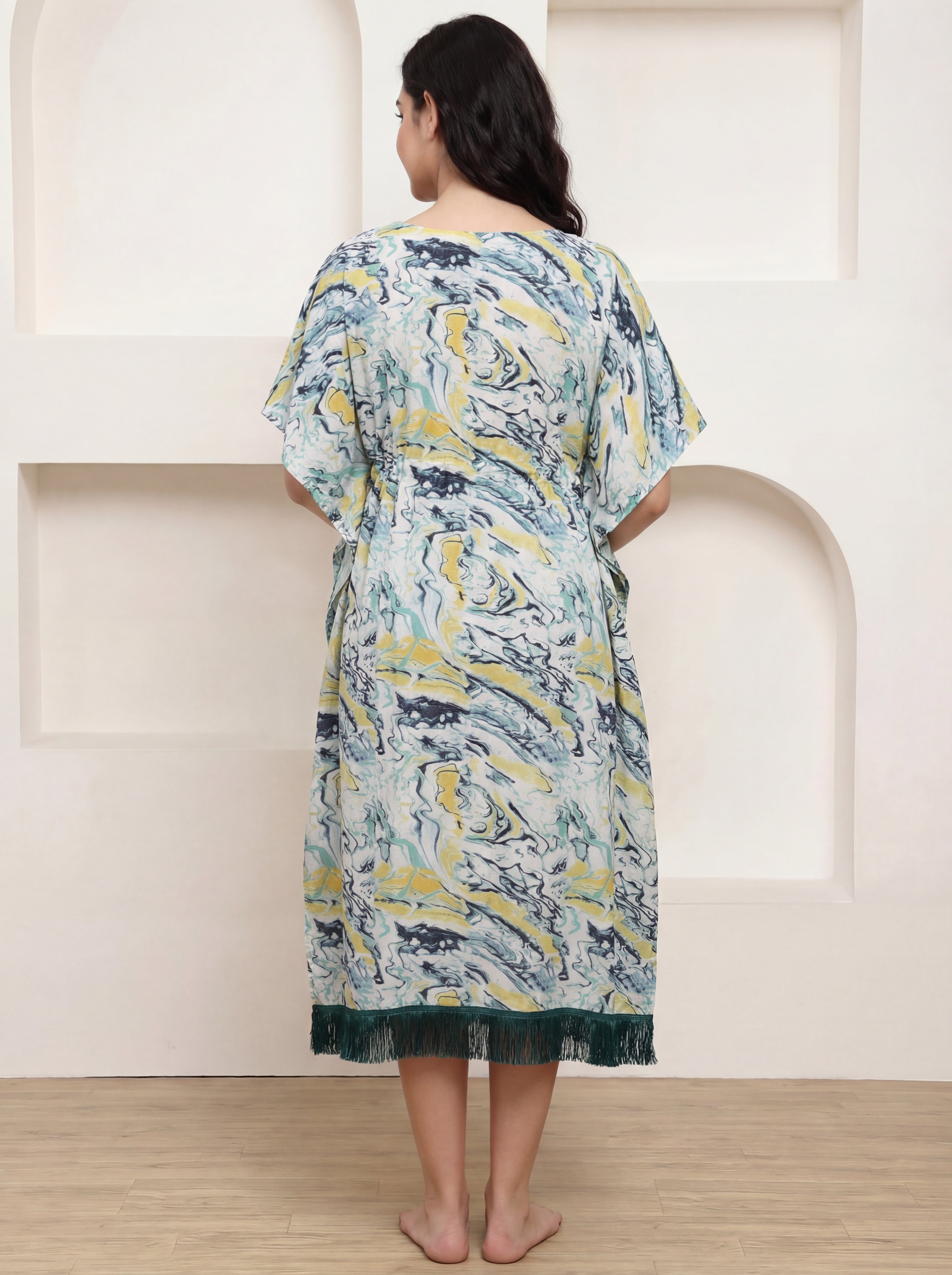 Blue Marble Rayon Maternity Kaftan